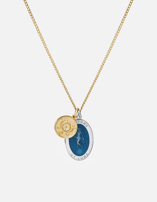 Miansai Necklaces Fortuna Necklace, Sterling Silver/14k Gold/Blue polished silver/gold/blue / 24 in.