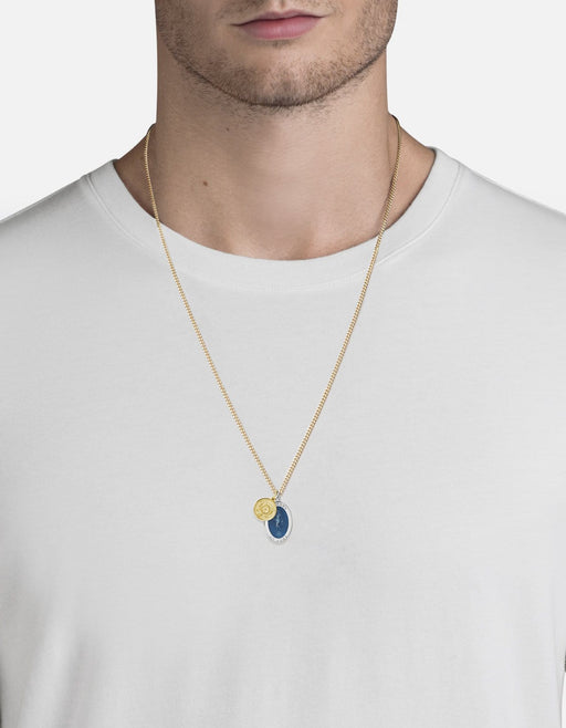 Miansai Necklaces Fortuna Necklace, Sterling Silver/14k Gold/Blue polished silver/gold/blue / 24 in.