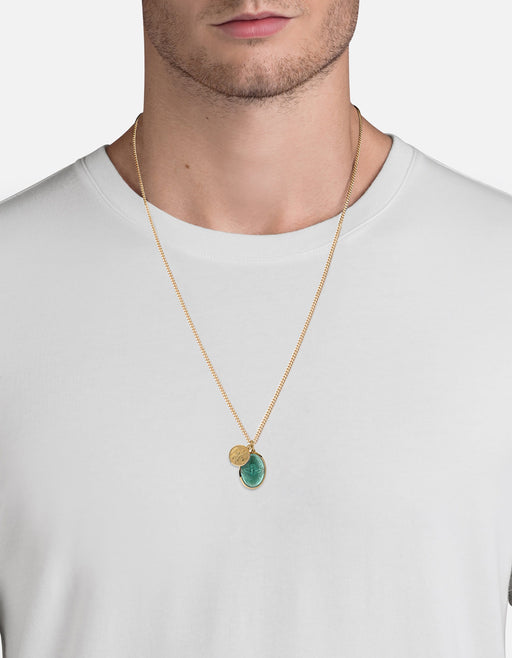 Miansai Necklaces Mini Dove Necklace, 14k Gold/Teal