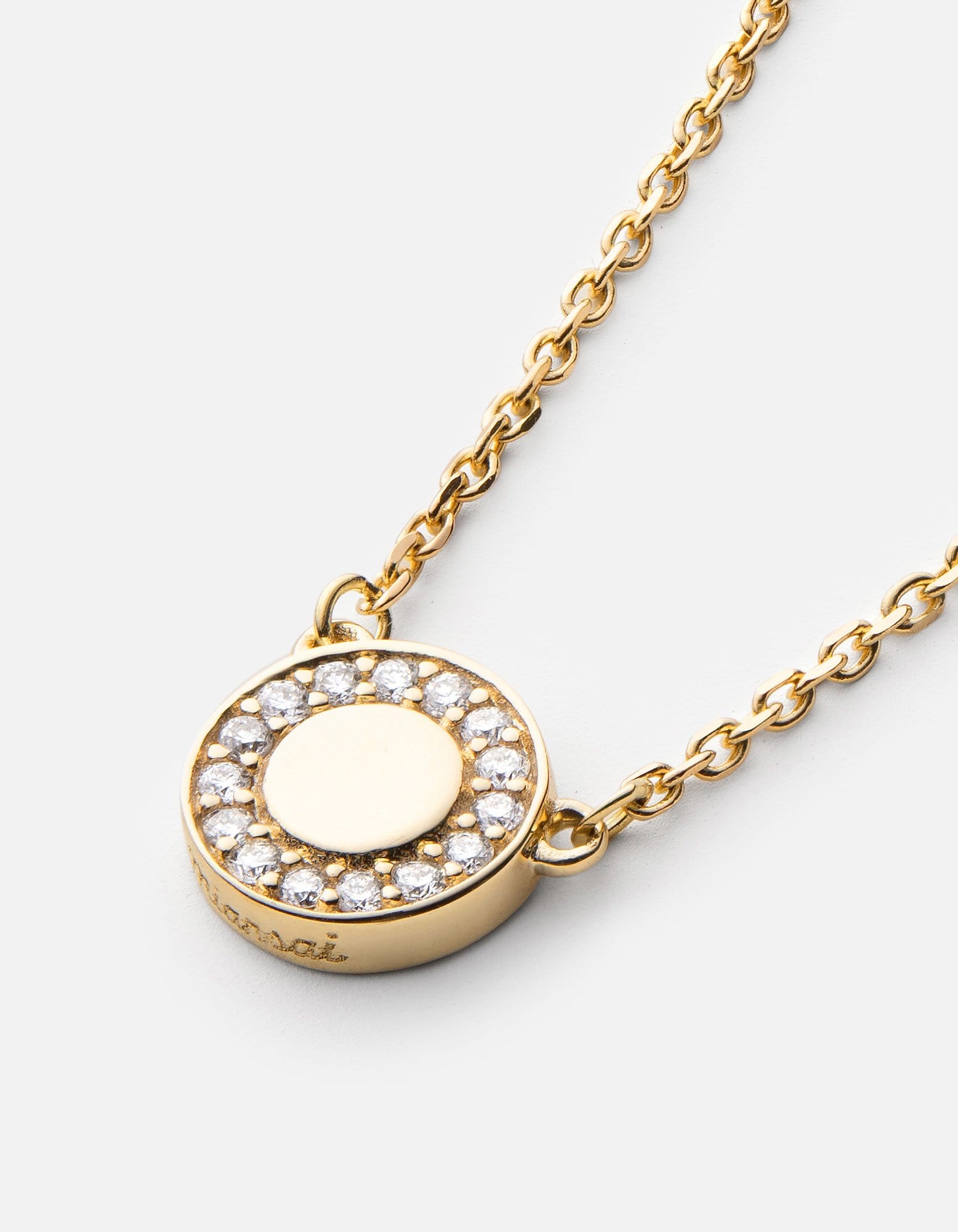 Mixed Metal Halo Peace Necklace FINAL SALE