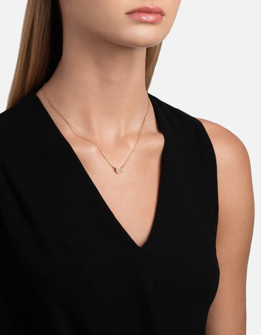 Miansai Necklaces Horizon Necklace, Gold Vermeil/Sapphire Polished Gold/White Sapphire / 18 in.