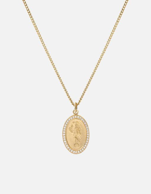 Miansai Necklaces Fortuna Necklace, Gold Vermeil/Sapphire Polished Gold/White Sapphire / 18 in.