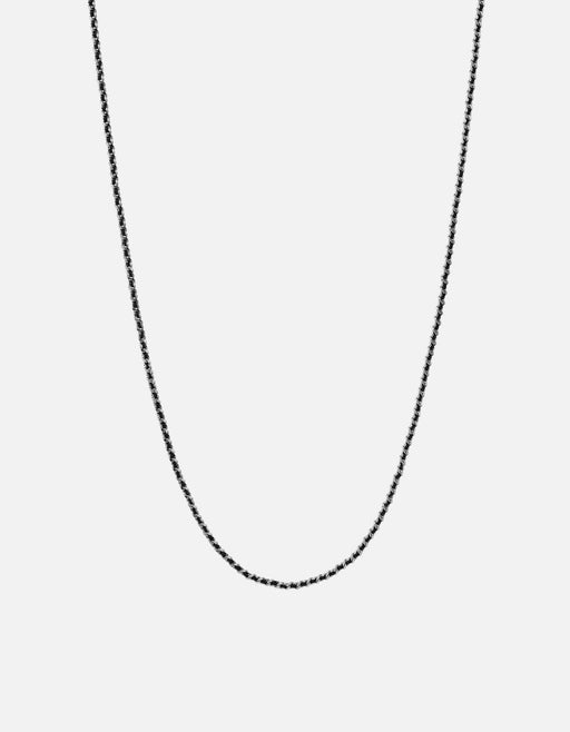 Miansai Necklaces 2mm Woven Chain Necklace, Sterling Silver Black / 24 in.