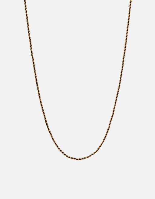 Miansai Necklaces 2mm Woven Chain Necklace, Gold Vermeil Navy Blue / 18 in.