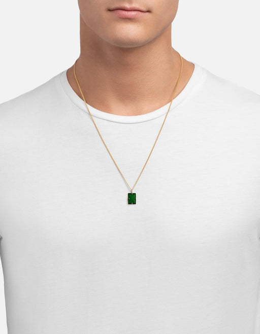 Miansai Necklaces Lennox Necklace, Gold Vermeil/Green