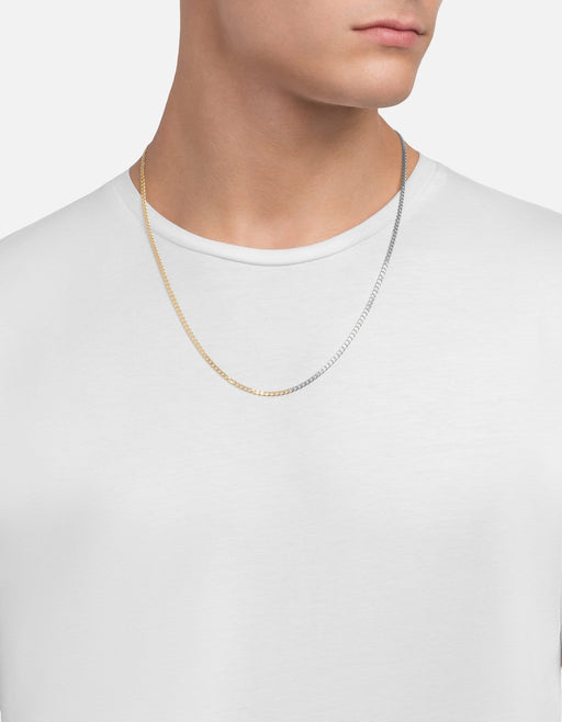 Miansai Necklaces 3mm Cuban Chain Necklace, Matte Silver/Gold