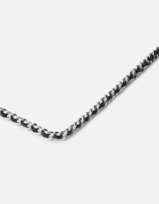 Miansai Necklaces Dove Woven Chain Necklace, Black/Matte Silver Black/Silver / 24 in.