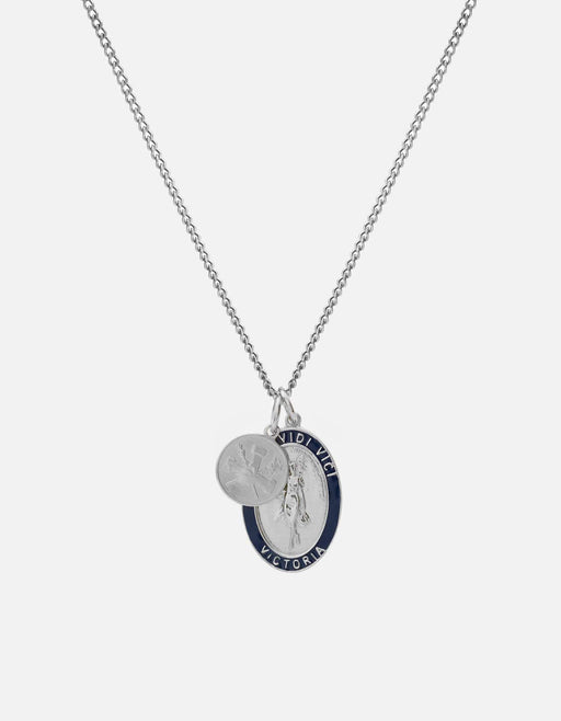 Miansai Necklaces Victoria Necklace, Sterling Silver/Navy Polished Silver / 24 in. / Monogram: No