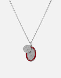 Miansai Necklaces Victoria Necklace, Sterling Silver/Red Red / 24 in. / Monogram: No