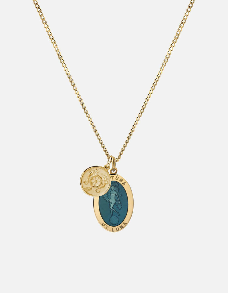 Miansai Necklaces Fortuna Necklace, Gold Vermeil/Teal Teal / 24 in.