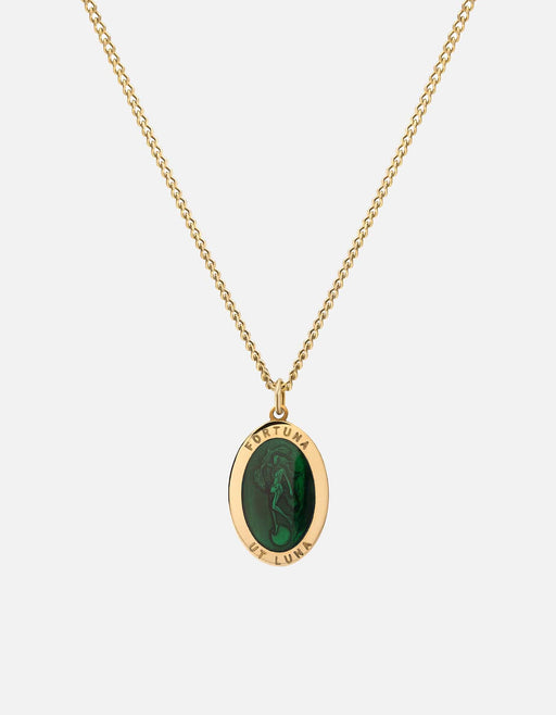 Miansai Necklaces Fortuna Necklace, Gold Vermeil/Green Green / 24 in. / Monogram: No