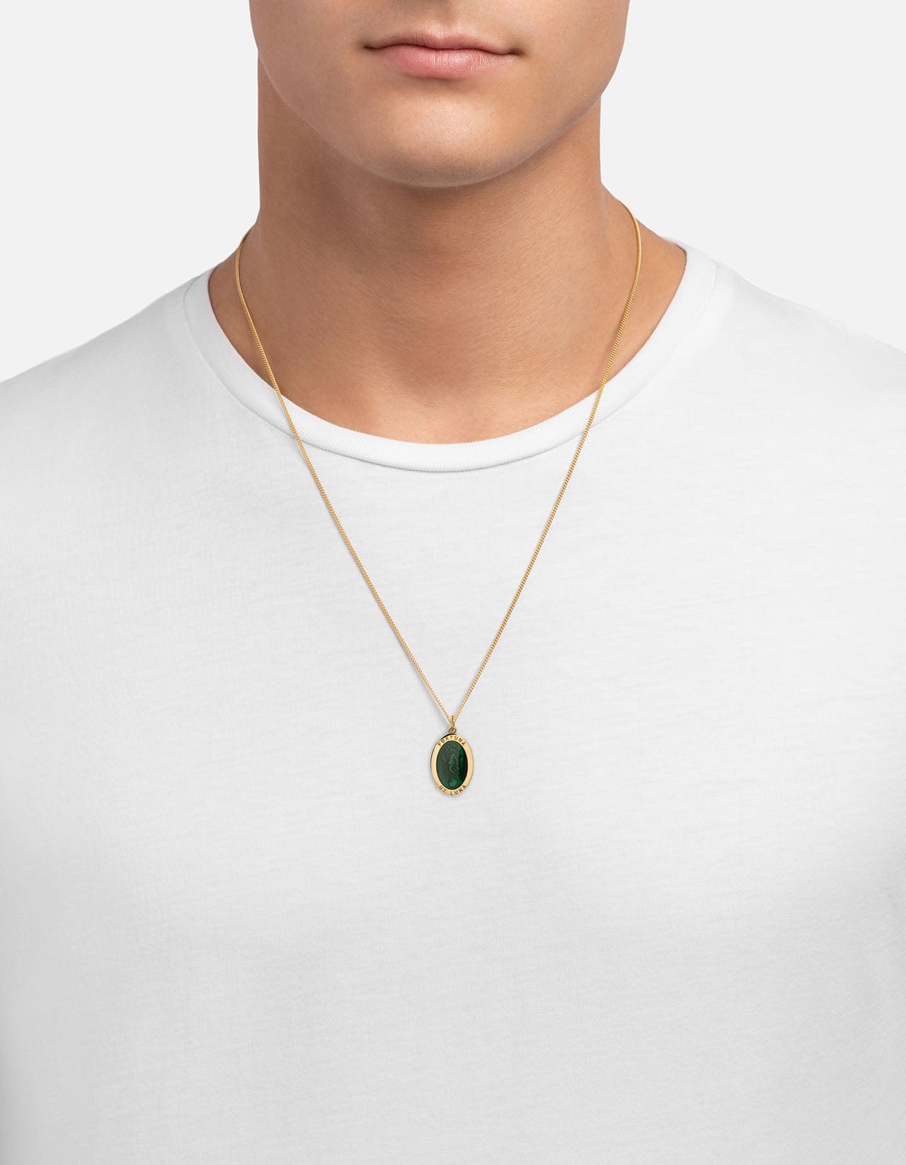 Teal Green Stone Pendant Necklace Sea Glass Chalcedony Gold Plated Silver -  Walmart.com