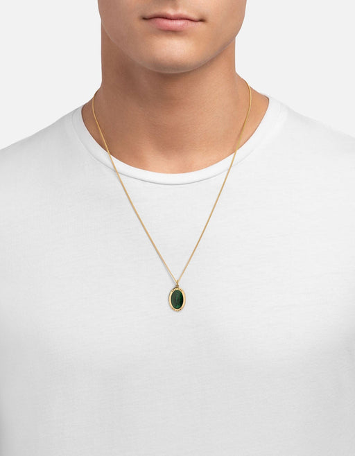 Miansai Necklaces Fortuna Necklace, Gold Vermeil/Green