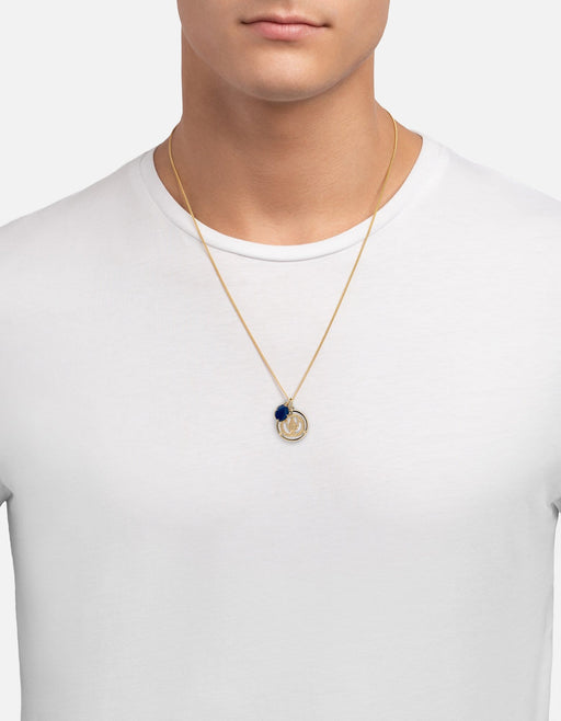 Miansai Necklaces Eternita Necklace, Gold Vermeil/ Blue Polished Gold / 21 in.