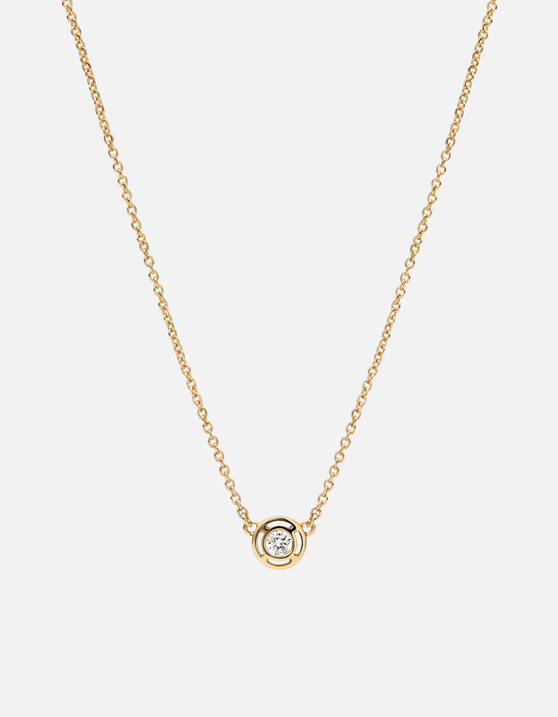 Miansai Necklaces Mini Luna Necklace, 14K Gold/Diamond Polished Gold / 12-14 in.