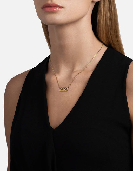 Miansai Necklaces Numero Necklace, 14k Gold Polished Gold / 16-18 in. / Monogram: Yes