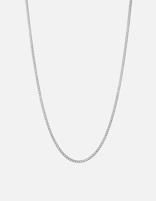 Miansai Necklaces 3mm Cuban Chain Necklace, Sterling Silver Polished Silver / 24 in.