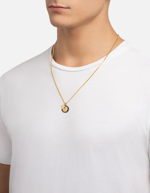 Miansai Necklaces Saint Christopher Surf Necklace, Gold Vermeil/Black