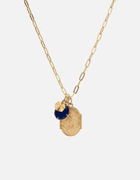 Miansai Necklaces Conception Trilogy Cable Chain Necklace, Gold Vermeil/Blue Blue / 24 in.