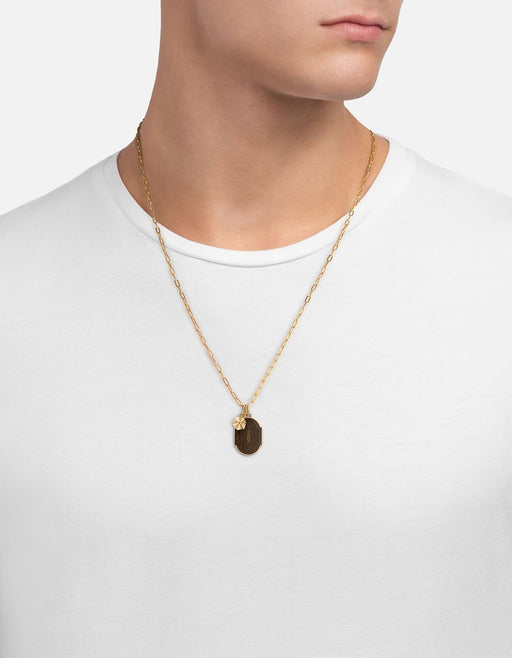 Miansai Necklaces Conception Cable Chain Necklace, Gold Vermeil/Gray