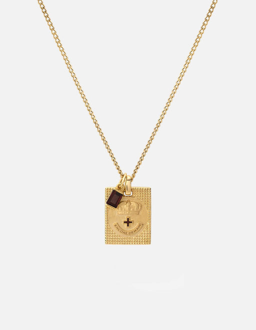 Miansai Necklaces Lineage Garnet Necklace, Gold Vermeil Red / 21 in. / Monogram: No