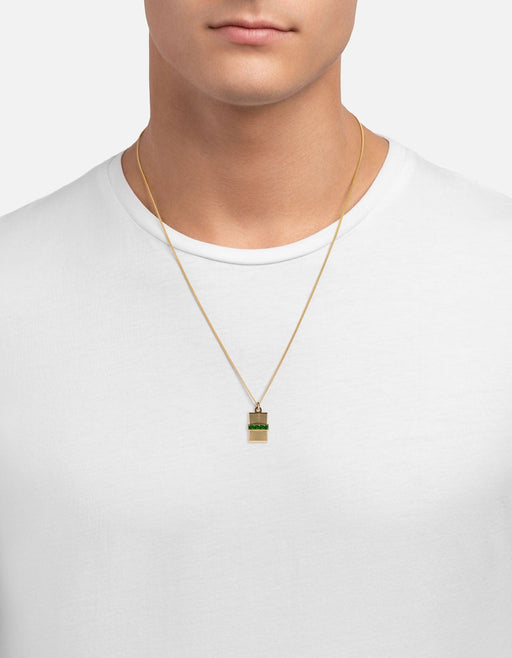 Miansai Necklaces Vault Necklace, Gold Vermeil/Emeralds