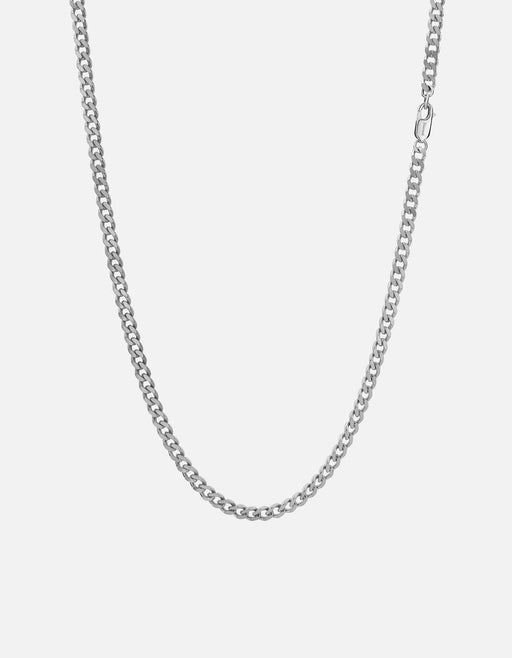 Miansai Necklaces 4mm Cuban Chain Necklace, Sterling Silver Polished Silver / 22 in.