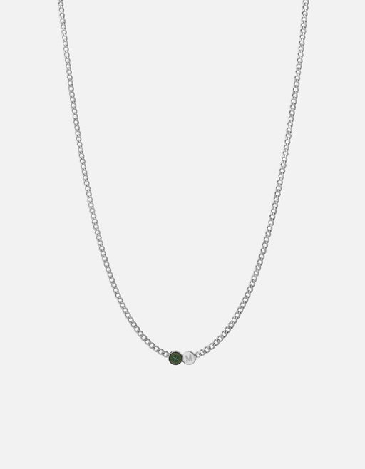 Miansai Necklaces Dove Type Chain Necklace, Sterling Silver 1 Letter / Teal / 24 in. / Monogram: Yes