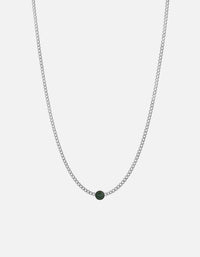 Miansai Necklaces Dove Type Chain Necklace, Sterling Silver 3 Letters / Teal / 24 in. / Monogram: Yes