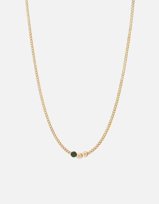 Miansai Necklaces Dove Type Chain Necklace, Gold Vermeil 1 Letter / Teal / 24 in. / Monogram: Yes