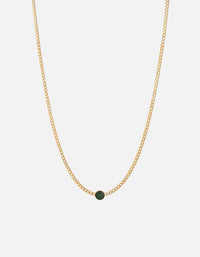 Miansai Necklaces Dove Type Chain Necklace, Gold Vermeil No Letter / Teal / 24 in. / Monogram: No