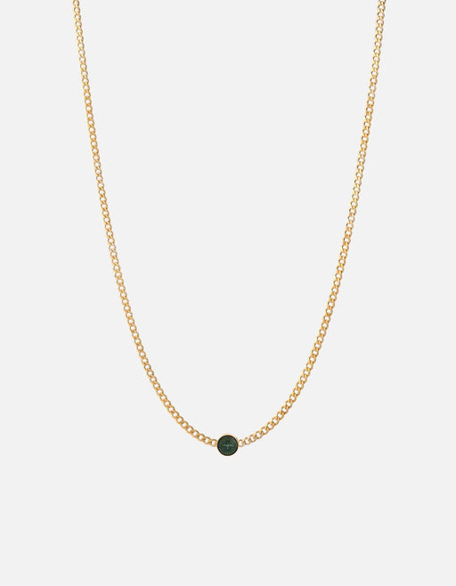 Miansai Necklaces Dove Type Chain Necklace, Gold Vermeil/Teal 3 Letters / Teal / 24 in. / Monogram: Yes