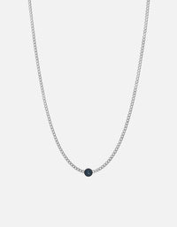 Miansai Necklaces Eye of Time Type Chain Necklace, Sterling Silver/Blue No Letter / Blue / 24 in.