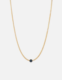 Miansai Necklaces Eye of Time Type Chain Necklace, Gold Vermeil/Blue 1 Letter / Blue / 24 in. / Monogram: Yes