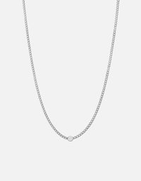 Miansai Necklaces Type Chain Necklace, Sterling Silver 1 Letter / Polished Silver / 24 in. / Monogram: Yes