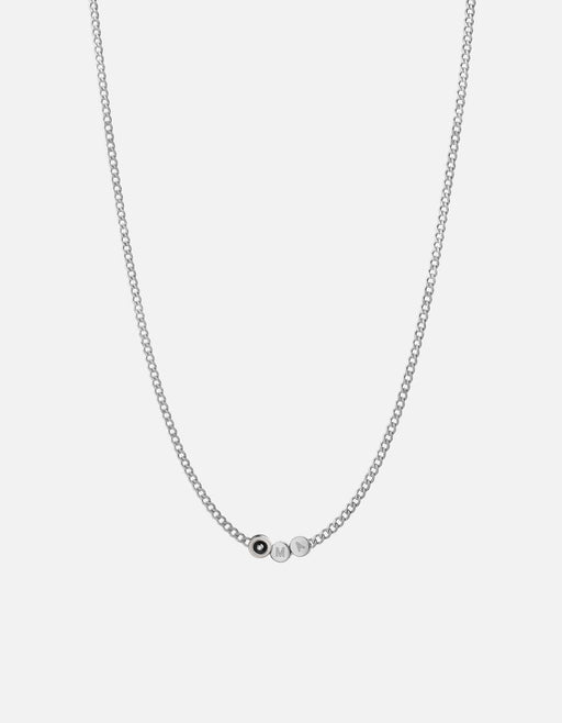 Miansai Necklaces Opus Sapphire Type Chain Necklace, Sterling Silver/Black 2 Letters / Black / 24 in. / Monogram: No