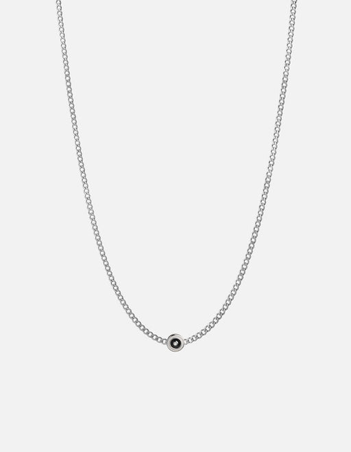 Miansai Necklaces Opus Sapphire Type Chain Necklace, Sterling Silver/Black No Letter / Black / 24 in. / Monogram: No