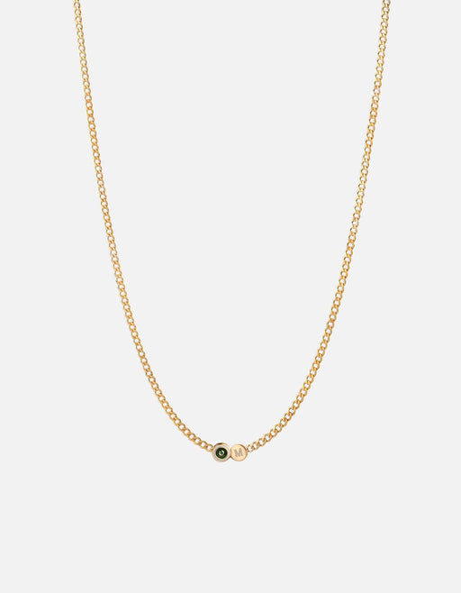 Miansai Necklaces Opus Chalcedony Type Chain Necklace, Gold Vermeil/Green 1 Letter / Green / 24 in. / Monogram: No