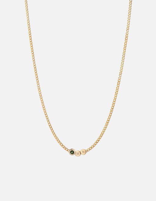 Miansai Necklaces Opus Chalcedony Type Chain Necklace, Gold Vermeil/Green 2 Letters / Green / 24 in. / Monogram: No