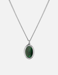 Miansai Necklaces Fortuna Necklace, Sterling Silver/Green Green / 24 in. / Monogram: No