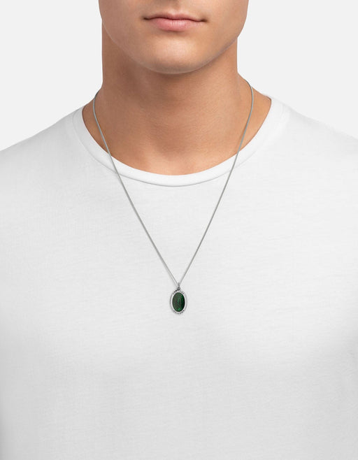Miansai Necklaces Fortuna Necklace, Sterling Silver/Green