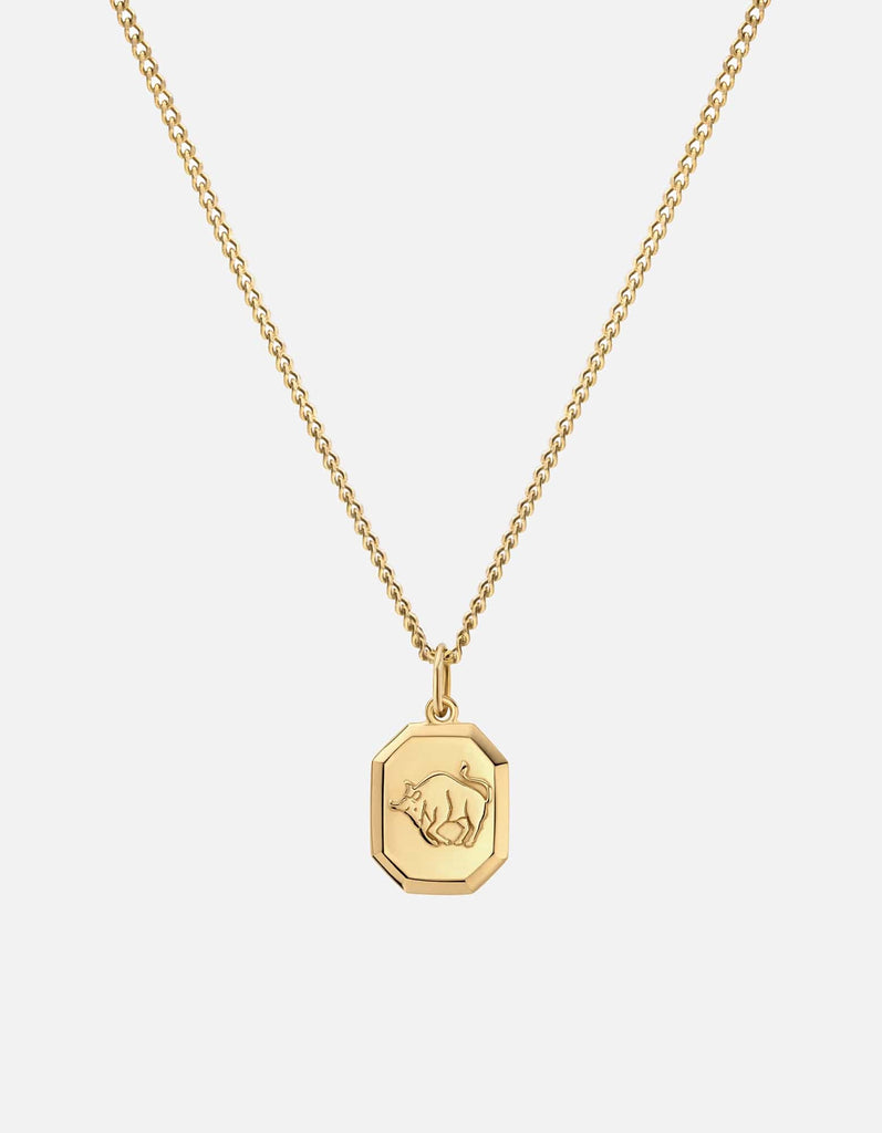 Miansai Necklaces Taurus Nyle Necklace, Gold Vermeil Polished Gold / 21 in. / Monogram: No