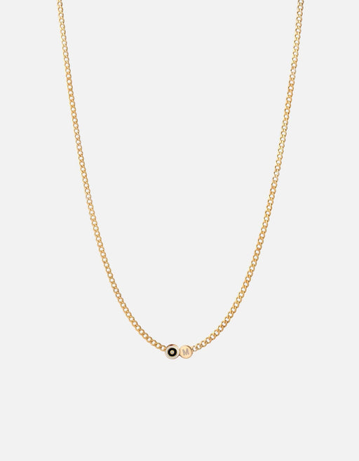 Miansai Necklaces Opus Sapphire Type Chain Necklace, Gold Vermeil/Black 1 Letter / Black / 24 in. / Monogram: Yes