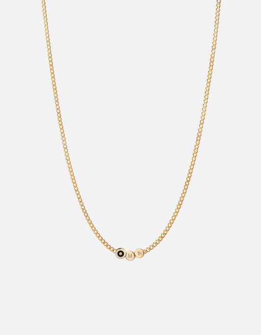 Miansai Necklaces Opus Sapphire Type Chain Necklace, Gold Vermeil/Black 3 Letters / Black / 24 in. / Monogram: Yes