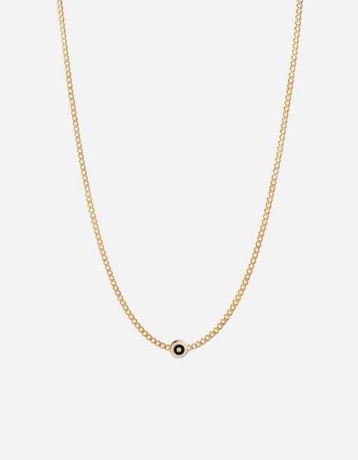 Miansai Necklaces Opus Sapphire Type Chain Necklace, Gold Vermeil/Black No Letter / Black / 24 in. / Monogram: No