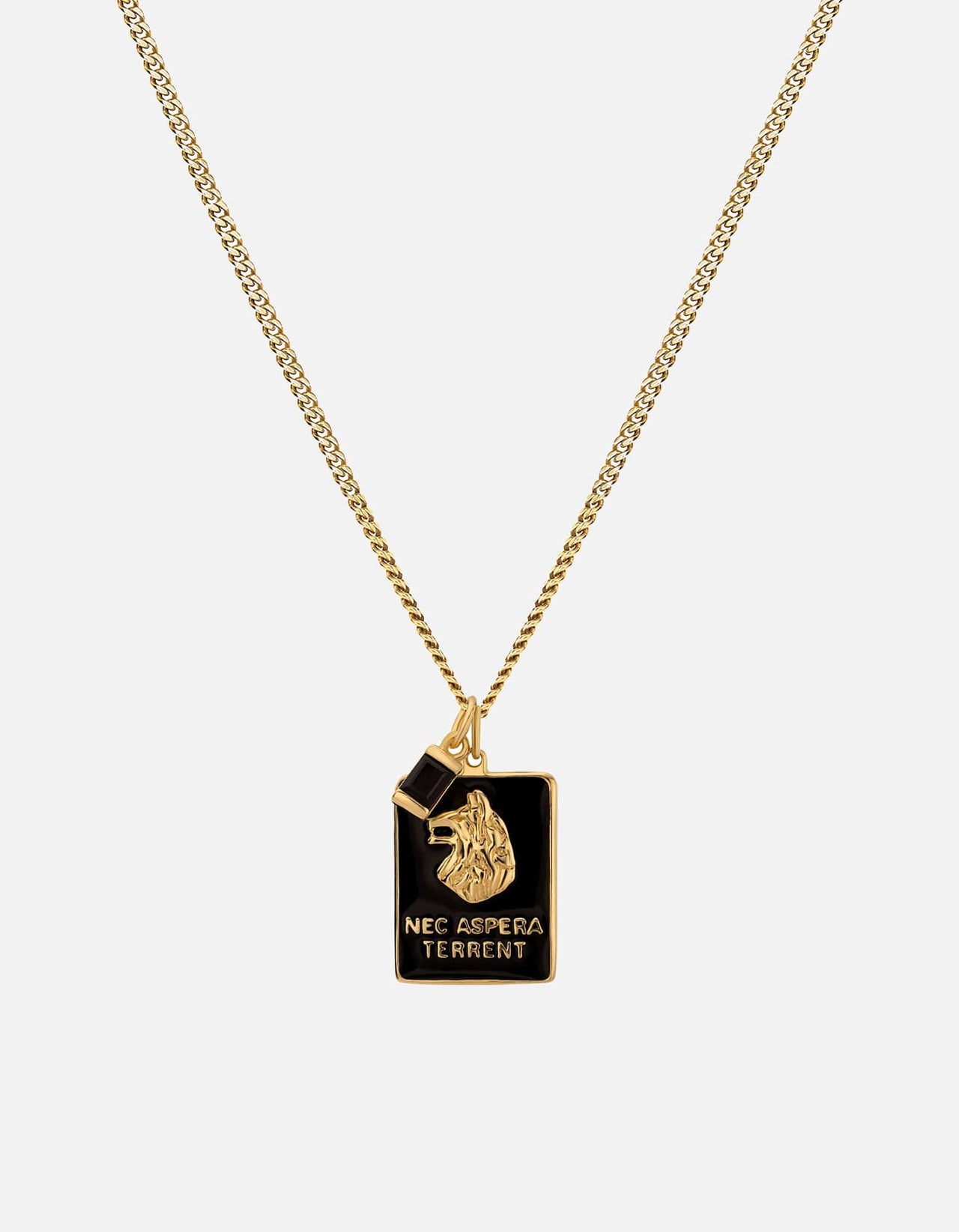 Skoll Onyx Pendant Necklace, Gold Vermeil w/Enamel | Men
