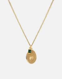 Miansai Necklaces Pina Agate Necklace, Gold Vermeil Green / 24 in. / Monogram: No