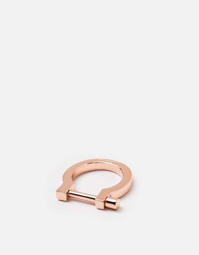 Miansai Rings Modern Screw Cuff Ring, Rose Plated Polished Rose / 5