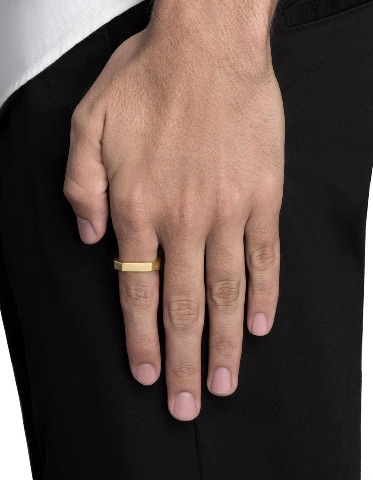 14K Gold X Design Wedding Band Ring for Men