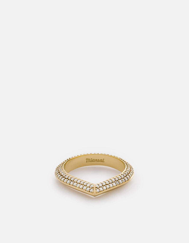 Miansai Rings Angular Ring, 14k Gold Pavé Polished Gold/Pave / 6